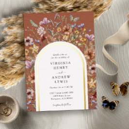 Terracotta Boho Arch Wedding Einladung