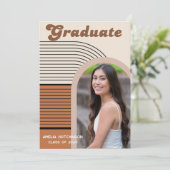 Terracotta Boho arches Abschluss Foto Einladung (Stehend Vorderseite)