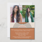 Terracotta Boho arches Abschluss Foto Einladung (Rückseite)