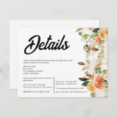 Terracotta Boho Autumn Floral Wedding Begleitkarte (Vorne/Hinten)