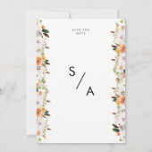 Terracotta Boho Autumn Floral Wedding Einladung (Rückseite)