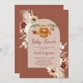 Terracotta Boho Baby Clothes Einladung (Vorne/Hinten)
