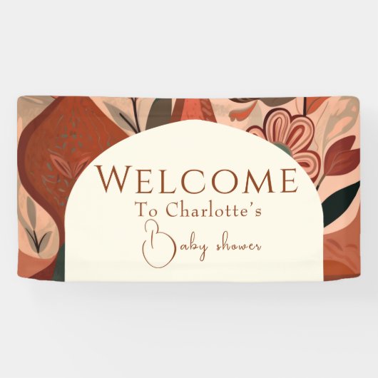 Terracotta boho Babydusche Banner (Horizontal)