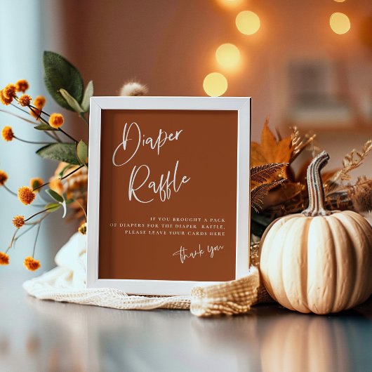 Terracotta Boho Babydusche Windelwaschmaschine Win Poster