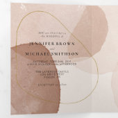 Terracotta Boho Beach Formal minimale Hochzeit Dreifach Gefaltete Karte (Innen Erste Seite)