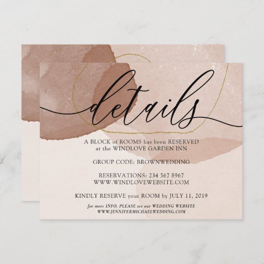 Terracotta Boho Beach Sauberkeit Details Einfache RSVP Karte (Vorne/Hinten)