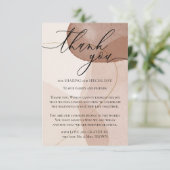 Terracotta Boho Beach Watercolor Beige Vielen Dank Begleitkarte (Stehend Vorderseite)