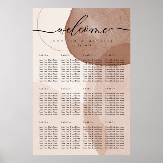 Terracotta Boho Beach Wedding Empfang Poster (Vorne)