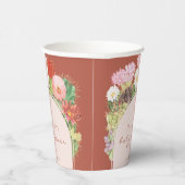 Terracotta Boho Bloom Cactus Baby Shower Pappbecher (Rechts)