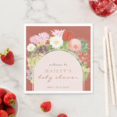 Terracotta Boho Bloom Cactus Baby Shower Serviette (Beispiel)