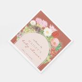 Terracotta Boho Bloom Cactus Baby Shower Serviette (Ecke)