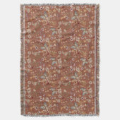 Terracotta Boho Bloral Throw Blanket Decke (Vorderseite Vertikal)