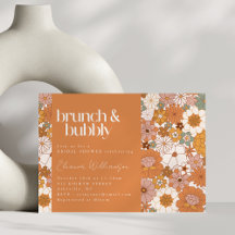 Terracotta Boho Blumenbrunch Bubbly Brautparty