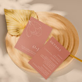 Terracotta Boho Blumenkarte Beilage Karte