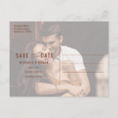 Terracotta Boho BlumenWedding rettet das Datum Ankündigungspostkarte (Rückseite)