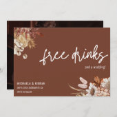 Terracotta Boho BlumenWedding rettet das Datum Save The Date (Vorne/Hinten)