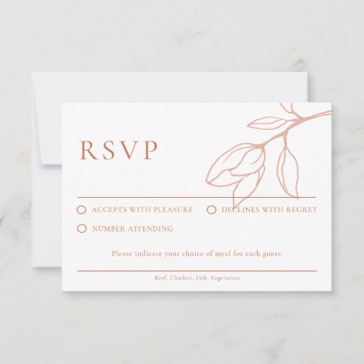 Terracotta Boho blumenWedding RSVP Karte (Vorderseite)