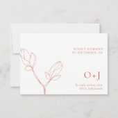 Terracotta Boho blumenWedding RSVP Karte (Rückseite)