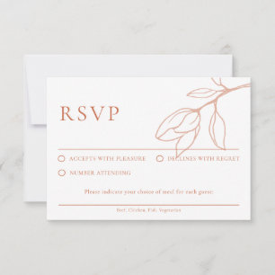 Terracotta Boho blumenWedding RSVP Karte