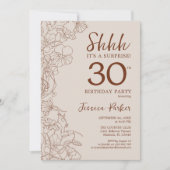 Terracotta Boho Botanische Überraschung 30. Geburt Einladung (Vorderseite)