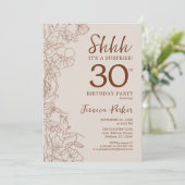 Terracotta Boho Botanische Überraschung 30. Geburt Einladung (Stehend Vorderseite)