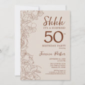 Terracotta Boho Botanische Überraschung 50. Geburt Einladung (Vorderseite)