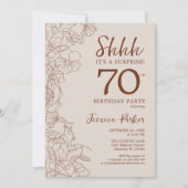 Terracotta Boho Botanische Überraschung 70. Geburt Einladung (Vorderseite)
