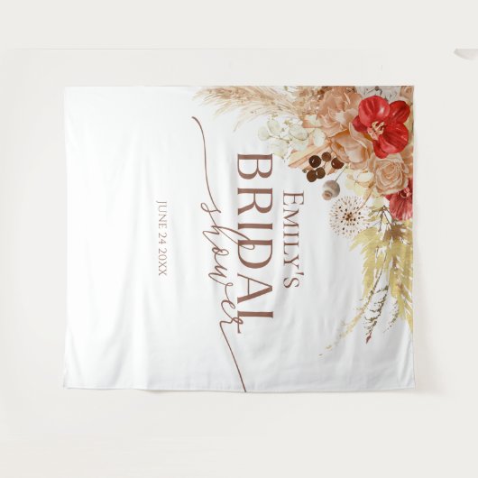 Terracotta Boho Brautparty Background Foto Prop Wandteppich (Vorderseite (Horizontal))