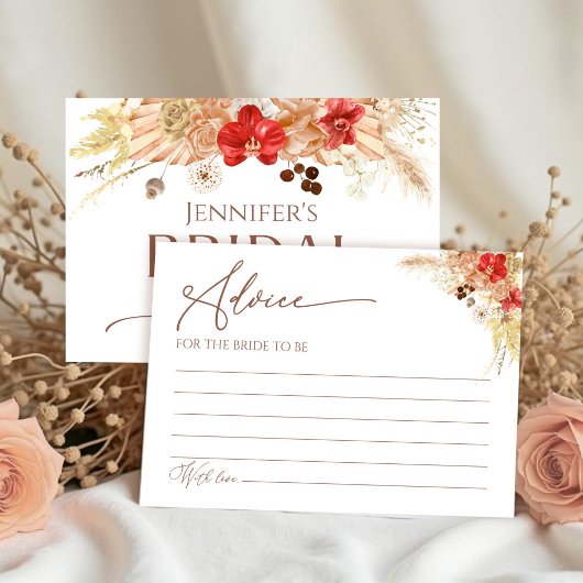 Terracotta Boho Brautparty Beratung Karte