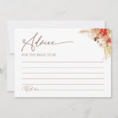 Terracotta Boho Brautparty Beratung Karte (Vorderseite)