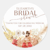 Terracotta Boho Brautparty danke Sticker (Vorderseite)