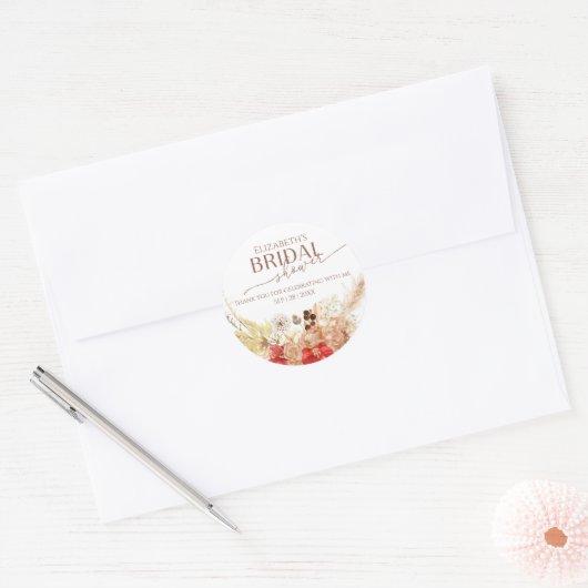 Terracotta Boho Brautparty danke Sticker (Umschlag)