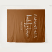 Terracotta Boho Brautparty Hintergrund Wandteppich (Vorderseite (Horizontal))