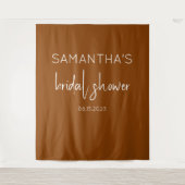 Terracotta Boho Brautparty Hintergrund Wandteppich (Vorderseite)