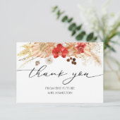 Terracotta Boho Brautparty Vielen Dank RSVP Karte (Stehend Vorderseite)