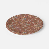 Terracotta Boho Butterflies Pappteller (Schrägansicht)