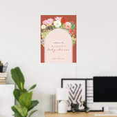 Terracotta Boho Cactus Welcome Baby Shower Poster (Heimbüro)