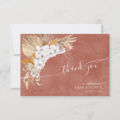 Terracotta Boho Chic Baby Dusche Danke Karte (Vorderseite)