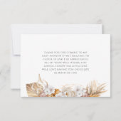 Terracotta Boho Chic Baby Dusche Danke Karte (Rückseite)