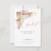 Terracotta Boho Chic Baby Dusche Danke Karte (Vorderseite)