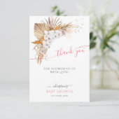 Terracotta Boho Chic Baby Dusche Danke Karte (Stehend Vorderseite)
