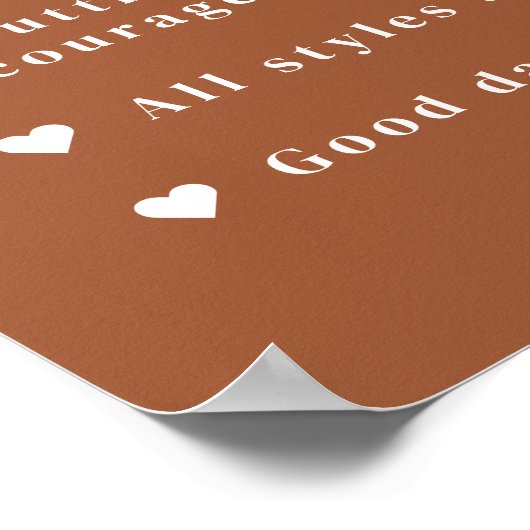 Terracotta Boho Dance Floor Rules - Zeichen Poster (Ecke)