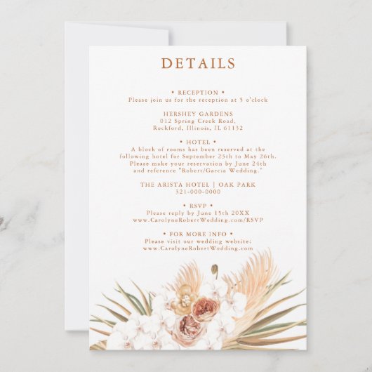 Terracotta Boho Details Einladung (Vorderseite)