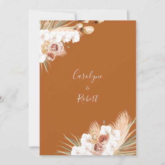 Terracotta Boho Details Einladung (Rückseite)