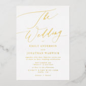 Terracotta Boho Die Hochzeit von | Gold Folieneinladung (Vorderseite)