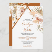 Terracotta Boho Einladung (Vorne/Hinten)