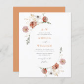 Terracotta boho Einladung (Vorne/Hinten)