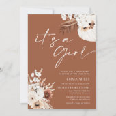 Terracotta Boho Es ist eine Mädchen-Baby-Dusche Ei Einladung (Vorderseite)