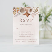 Terracotta Boho Fall Blumenkohl RSVP Karte (Stehend Vorderseite)