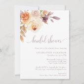Terracotta Boho Fall Floral Brautparty Einladung (Vorderseite)